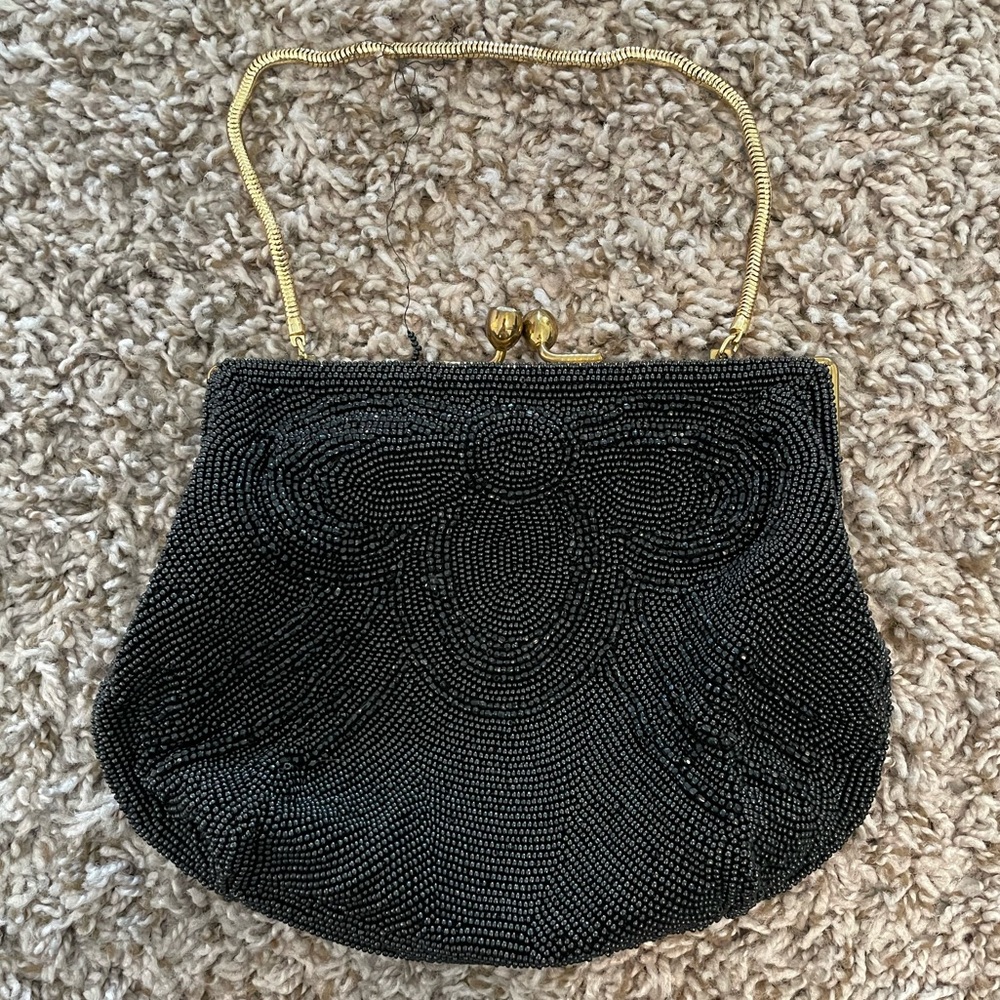 Vintage Beaded Handbag 🖤✨